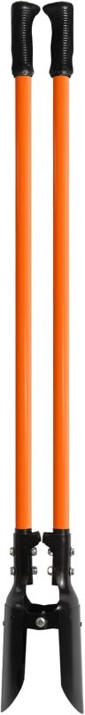 Photo 1 of Post Hole Digger, Heavy Duty with Fiberglass Handle, Carbon Steel Blades,, Orange & Black