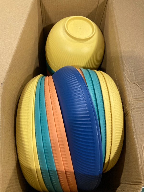 Photo 1 of Wheat Straw Dinnerware Sets,64-Piece Plates and Bowls Sets for 8-Unbreakable,Reusable Plastic Dish Set-Dinner Plate/Dessert Plate/Cereal Bowl/Cup/Utensils-Dishwasher Safe 64P-JadePeak Lake Sunset