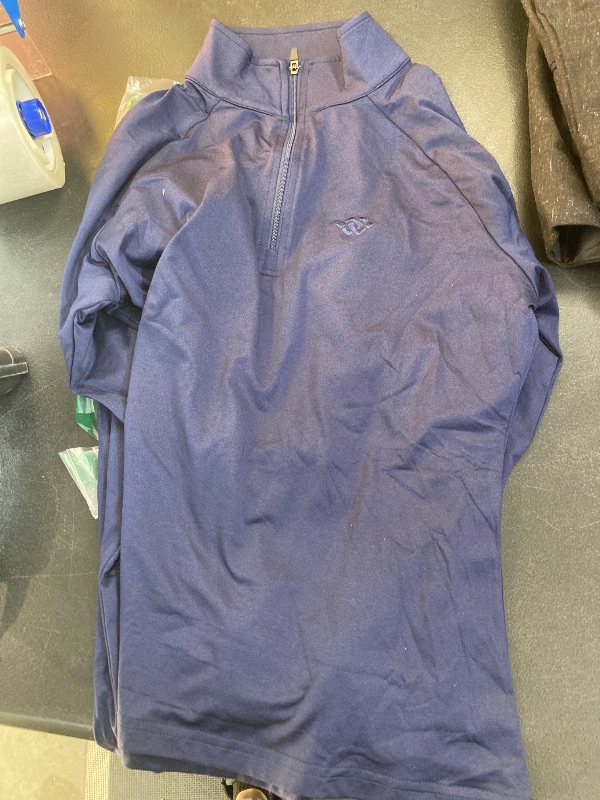 Photo 1 of AIRIKE Workout Long Sleeve Tops for Women 1/4 Zip Pullover Workout Shirts for Women Gym Running Breathable Shirt Quick Dry Navy XS