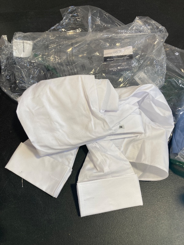 Photo 1 of Michael Kors Men's Dress Shirt Comfort Stretch French Cuff Regular Fit White MEDIUM 