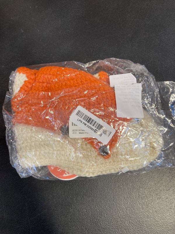 Photo 1 of ALLDECOR Handmade Knit Funny Fox Ear Hat Women Winter Halloween Custome Beanie (Orange, Adult)