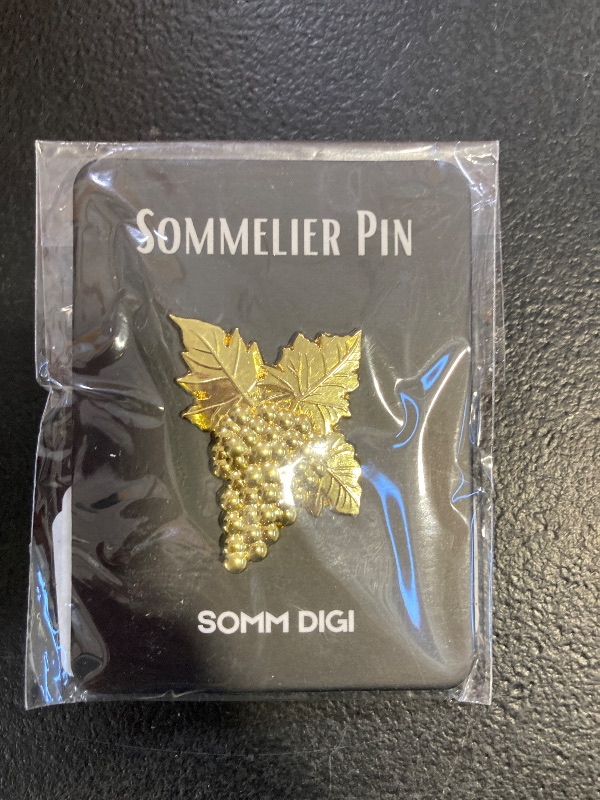 Photo 1 of Generic SOMM DIGI Sommelier Pin in Rose Gold, Silver, and Gold - Elegant Wine Leaf Design (GOLD)