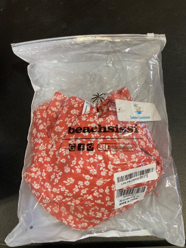 Photo 1 of Beachsissi Women's Floral Print V Neck Casual Mini Dress High Waist Summer Mini Dress, LightCoral, XL