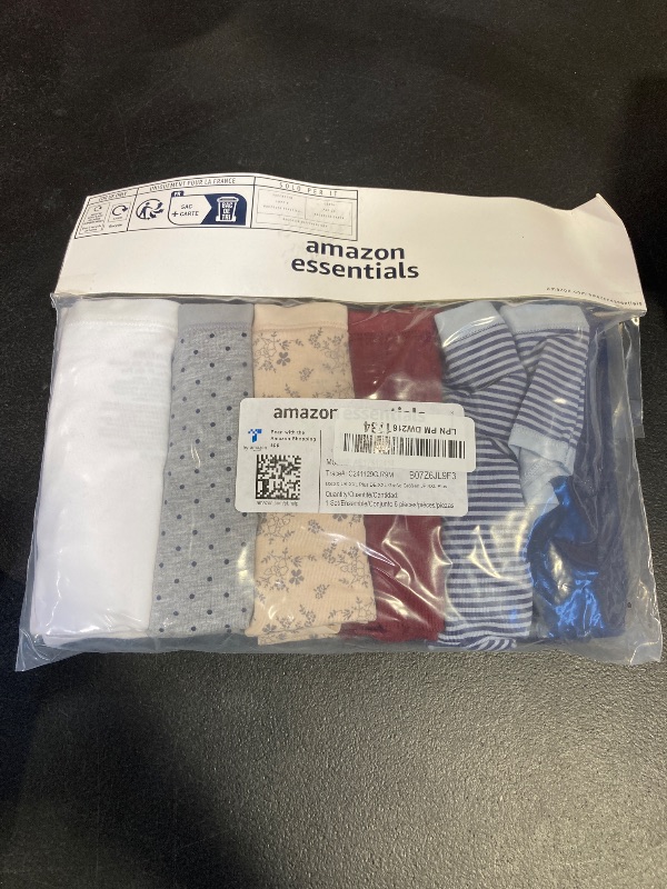 Photo 1 of Amazon Essentials Women's Cotton Bikini Brief Underwear (Available in Plus Size), Pack of 6, Multicolor/Dots/Floral/Stripe, 2X