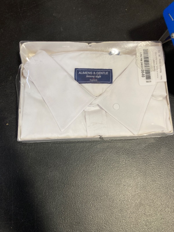 Photo 1 of Alimens & Gentle Men's Dress Shirt Regular Fit Stretch Stain Shield Long Sleeve Solid Business Wedding Button Down Shirts White XL