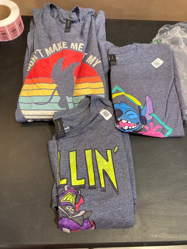 Photo 1 of 3 PACK GILDAN DISNEY T SHIRTS SIZE 6XL