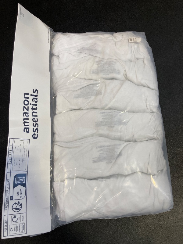 Photo 1 of Amazon Essentials Men's V-Neck Undershirt, Breathable, Cotton, Pack of 6, White, Medium