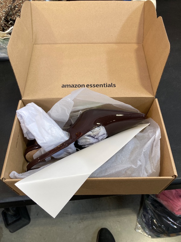 Photo 1 of Amazon Essentials Women's Slingback Heels, Brown Patent, 7