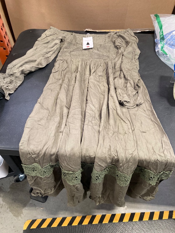 Photo 1 of zesica medium green off the shoulder dress