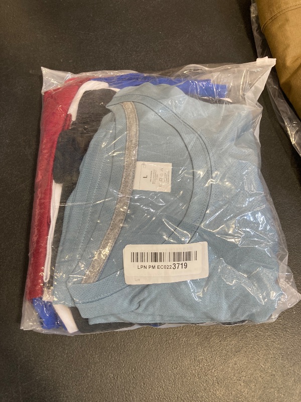 Photo 1 of 5 Pack Men's Dry Fit Moisture Wicking Performance Tshirts Mesh Quick Dry Active Athletic Crew Tees Short Sleeve,L,5P1 large 