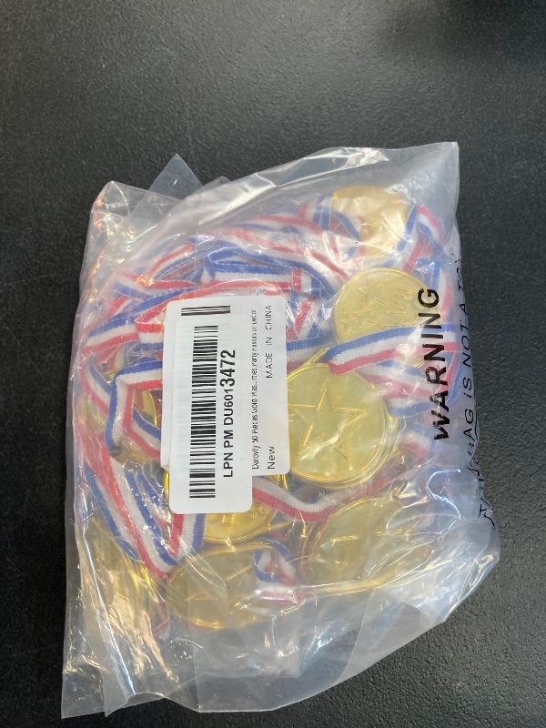 Photo 1 of Darovly 50 Pieces Gold Plastic Winner Award Medals with Ribbon Necklaces for Sports,Games,Competition,Students Rewards,Talent Show,Parties,Party Favors or Decor