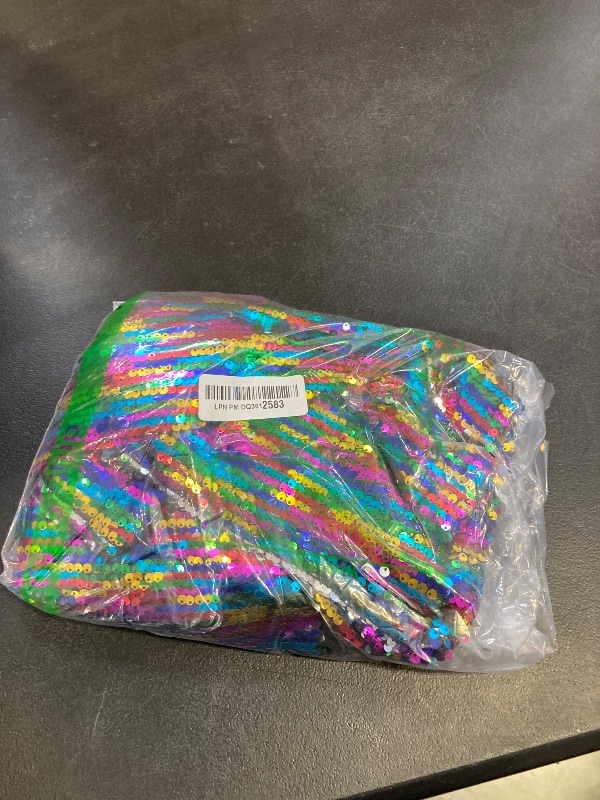 Photo 1 of Allegra K Women's Glitter Sequin Dress V Neck Spaghetti Strap Halloween Mini Party Dress Clubwear 3X-Large Rainbow