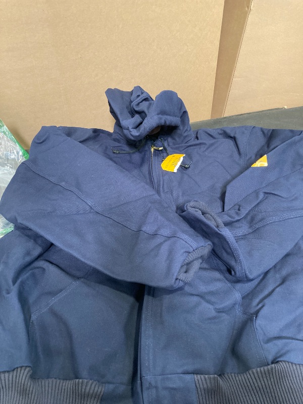 Photo 1 of Carhartt Men's J140 Loose Fit Firm Duck Insulated Flannel-Lined Active Jac, Dark Navy, X-Large