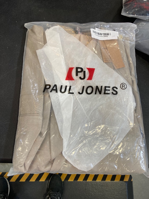 Photo 1 of PJ PAUL JONES Men's Casual Two Button Suit Blazer Jacket Old Money Style Sport Coat Apricot XL