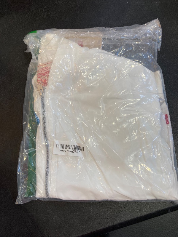 Photo 1 of Levi's Women's Poly Bomber Jacket with Contrast Zipper Pockets, White, X-Small