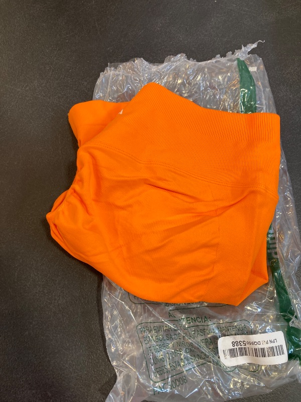 Photo 1 of AUROLA Influence Collection Workout Shorts for Women,No Roll Up Squat Proof New Scrunch Seamless Compression Gym Short, Persimmon Orange, S