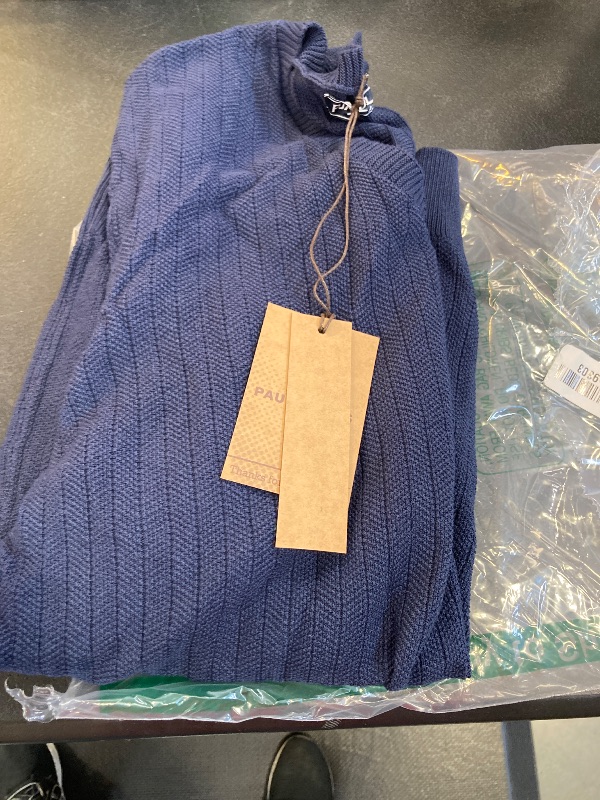 Photo 1 of PJ PAUL JONES Mens T-Shirts Herringbone Textured V-Neck T Shirts Knit Shirts Short Sleeve for Men Royal Blue MEDIUM