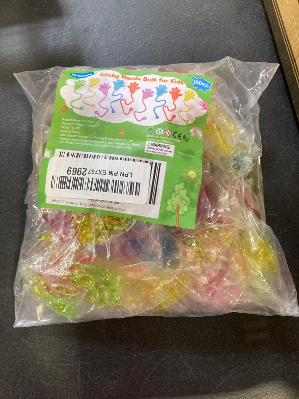 Photo 1 of 100PCS Glitter Sticky Hands Party Favors for Kids 4-8 8-12 Birthday Supplies Hawaiian Goodie Bag Stuffers Classroom Treasure Box Carnival Prizes Bulk Treat Trinkets Pinata Stuff Mini Stretchy Toys