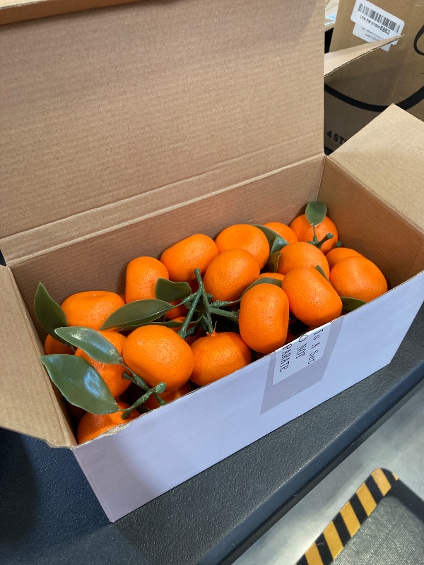 Photo 1 of WILLBOND  Clusters Artificial Mini Orange Simulation Decorative Tangerine Kitchen Table Fake Orange Realistic Artificial Fruit Bowl Tray Faux Fruit for Home Party Kitchen Festival Decor