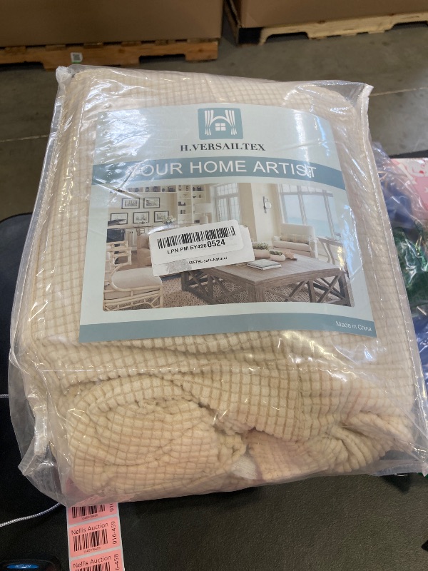 Photo 1 of H.VERSAILTEX Multi-Pieces Sofa Covers Stretch Couch Covers Form Fitted Seats and Back Cushions Covers (3 Seat Covers Plus 3 Back Cusion Covers, Bonus 2 Armrest Covers), Natural
