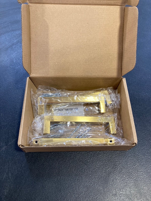Photo 1 of goldenwarm 4Pack 5in Brushed Gold Cabinet Pulls Gold Cabinet Handles Gold Drawer Pulls Modern Cabinet Hardware Handles for Kitchen Cabinets