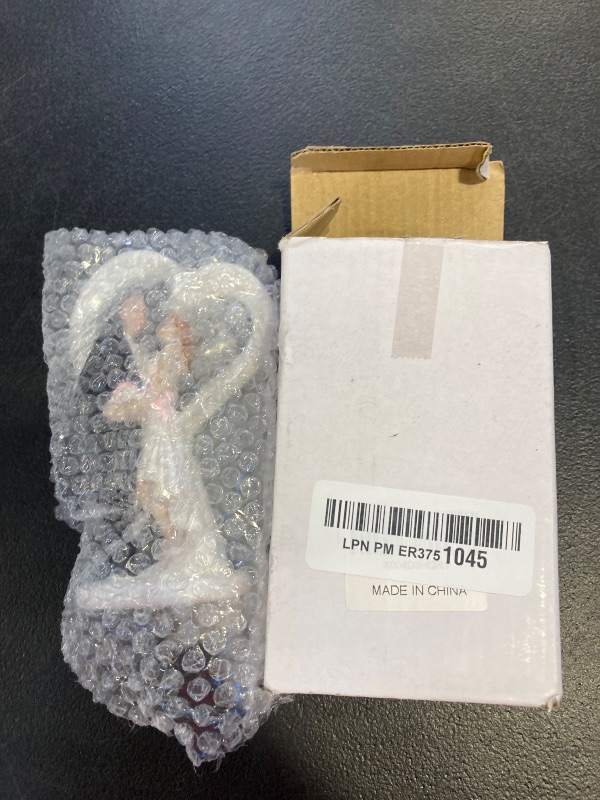 Photo 1 of Wedding Cake Toppers - Handmade Wdding Cake Plastic Topper for Cake Decoration -Bride and Groom Figures Ornament Toy Gifts Decorations (heart)