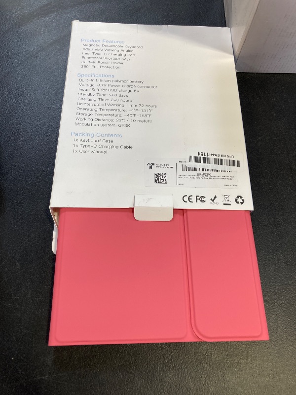 Photo 1 of Harvopu Compatible for iPad 11th 10th Generation Case with Keyboard, Folio Cover with Pencil Holder, Multi-Touch Trackpad, 7 Color Backlit, Detachable Keyboard for iPad (A16) 11th/10th Gen (Pink)