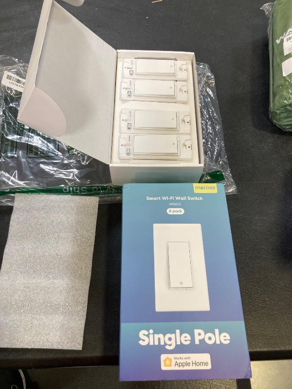Photo 1 of meross Smart Light Switch 4 Pack Supports Apple HomeKit, Siri, Alexa, Google Assistant & SmartThings, Single Pole Light Switch, Neutral Wire Required, Remote Control Schedule, 2.4GHz Wi-Fi