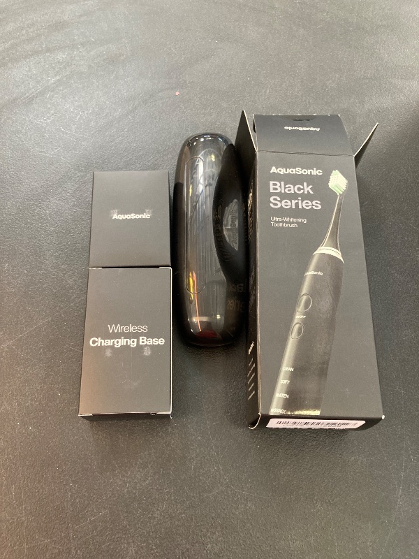 Photo 1 of Aquasonic Black Series Ultra Whitening Toothbrush – ADA Accepted Electric Toothbrush- 8 Brush Heads & Travel Case – 40,000 VPM Electric Motor & Wireless Charging - 4 Modes w Smart Timer