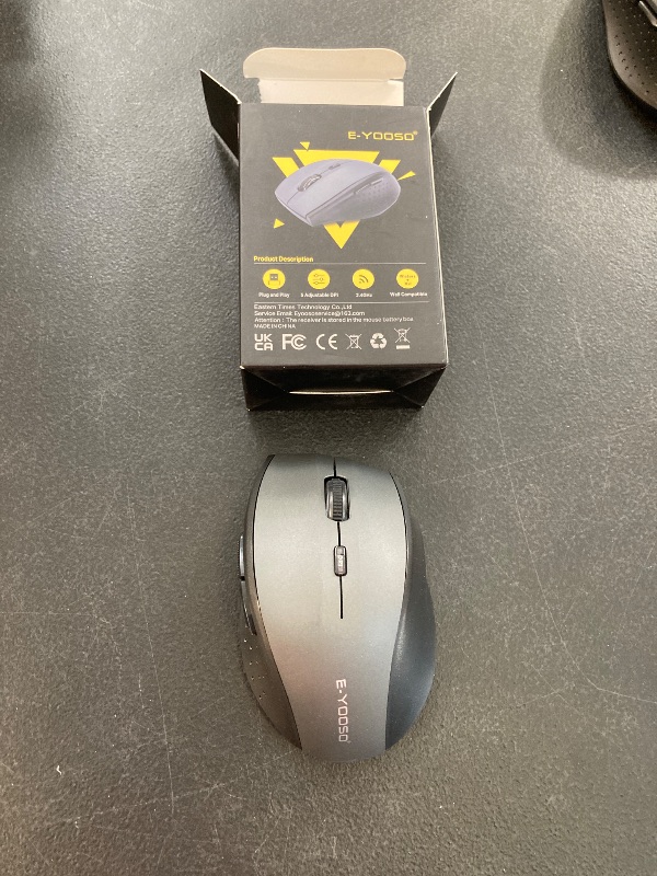 Photo 1 of E-YOOSO Wireless Mouse for Laptop, Portable Optical Computer Mouse, 6 Buttons, Cordless 2.4GHz with USB Receiver, 5-Level 4800 DPI, 18 Months Battery Life for PC Chromebook Windows Mac
