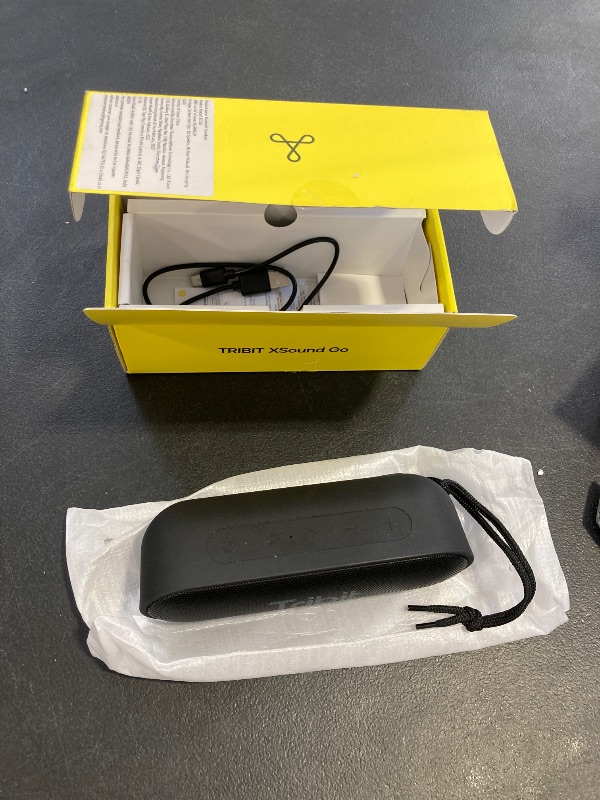 Photo 1 of Tribit XSound Go Bluetooth Speaker, 16W Portable Wireless Speaker with Loud Sound, 24H Playtime, IPX7 Waterproof, Custom EQ, XBass, BT5.3, TWS Pairing, Type-C, Outdoor/Home/Travel/Beach/Shower (Black)