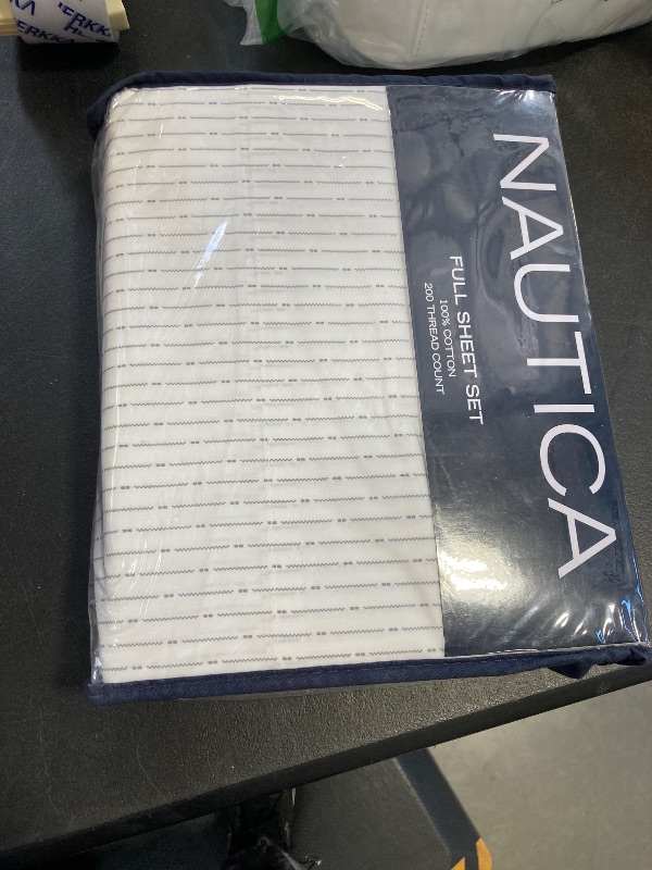 Photo 1 of Nautica - Full Sheets, Cotton Percale Bedding Set, Casual Home Decor (Buoy Line Grey, Full)