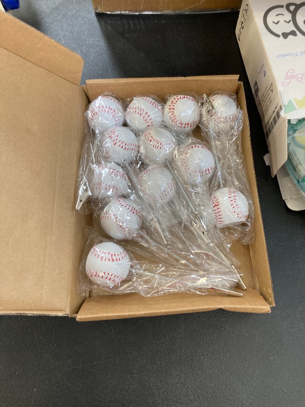Photo 1 of Jetec 12 Pcs Resin Sports Ball Base Memo Clips with Alligator Wire Table Number Card Place Holders Photo Stand for Office Menu Wedding Party Events Decoration(Baseball)