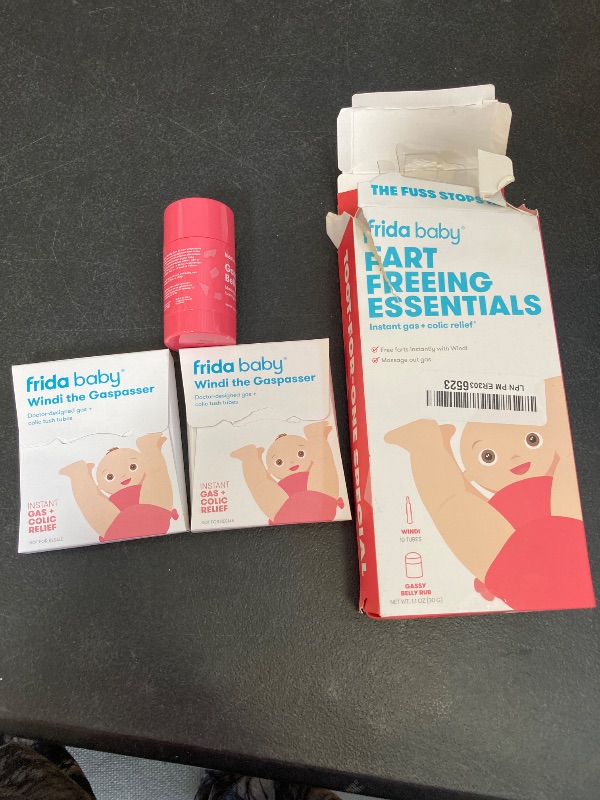 Photo 1 of Frida Baby Fart Freeing Essentials | Includes Windi and Gassy Belly Rub for Safe, Natural, and Instant Gas and Colic Relief for Infants and Babies