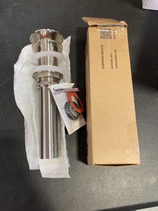 Photo 1 of KES Bathroom Sink Drain Without Overflow Vessel Sink Lavatory Vanity Pop Up Drain Stopper Brushed Nickel Finish for 1.6"-1.9" Sink Hole, S2008D-BN