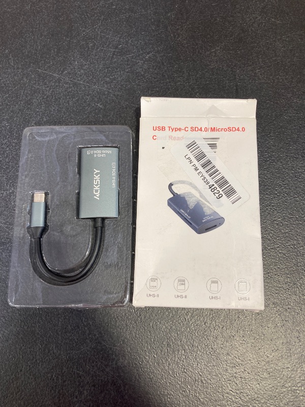 Photo 1 of ACKSKY USB-C 4.0 Card Reader - Supports SD/SDHC/SDXC & Micro SDHC/SDXC/MMC UHS-I/II, for iPhone, iPad, MacBook Pro & Samsung S22