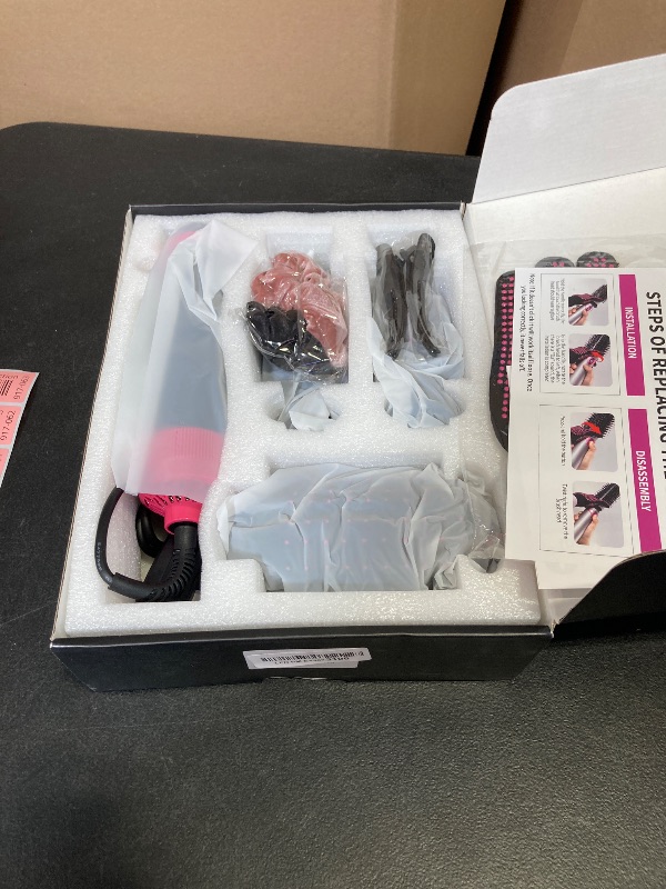 Photo 1 of Sinperne 3 in 1 Hair Dryer & Volumizer, Ceramic Negative Ion Curling Dryer Styler with 3 Brush Heads (Rose Black)