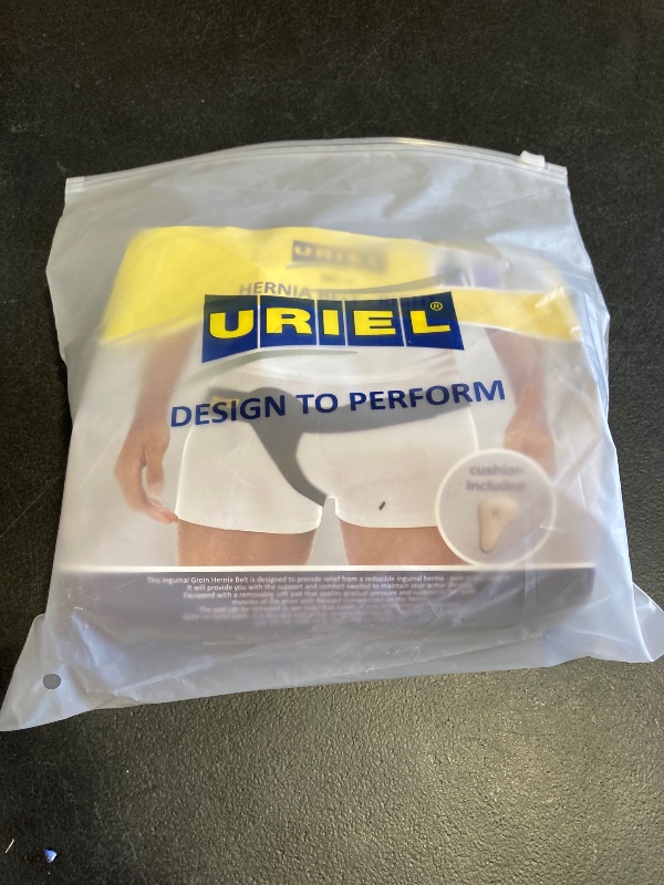 Photo 1 of URIEL Right Side Hernia Belts for Men - Inguinal Hernia Belt for Men, Pre and Post Surgery Truss, Size Medium, Black (35.3-39.5 Inches)