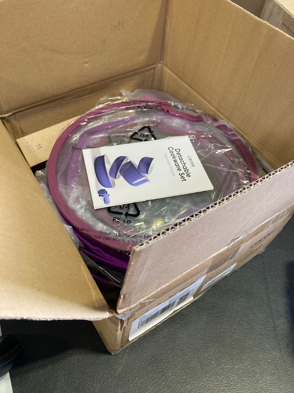 Photo 1 of CAROTE 15pcs Pots and Pans Set Non Stick with Detachable Handles, Purple Nonstick Cookware Set Ultra Violet, Dishwasher/Oven Safe, Premium Kitchen Cooking Utensils