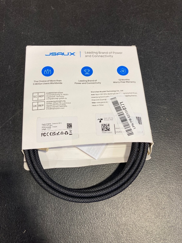 Photo 1 of JSAUX DisplayPort to HDMI Cable 4K@60Hz, 6.6ft DP to HDMI 2.0 Male UHD 2K@120/1080P@120 Nylon DP to HDTV Uni-Directional Cord for Dell, Projector, Desktop, AMD, NVIDIA, Lenovo, HP, ThinkPad