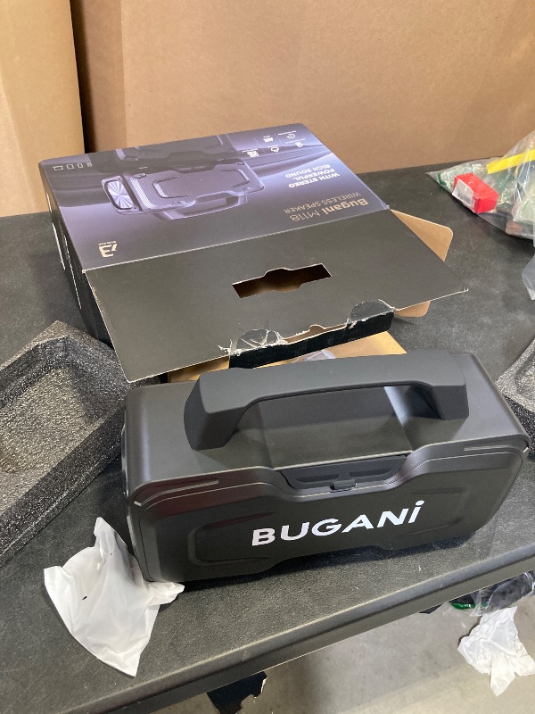 Photo 1 of BUGANI Bluetooth Speaker, 80W Powerful Portable Wireless Speakers IPX7 Waterproof Speaker, Outdoor Loud Speakers with Handle 24H Playtime, Support Microphone AUX USB Suitable for Party, Pool, Black
