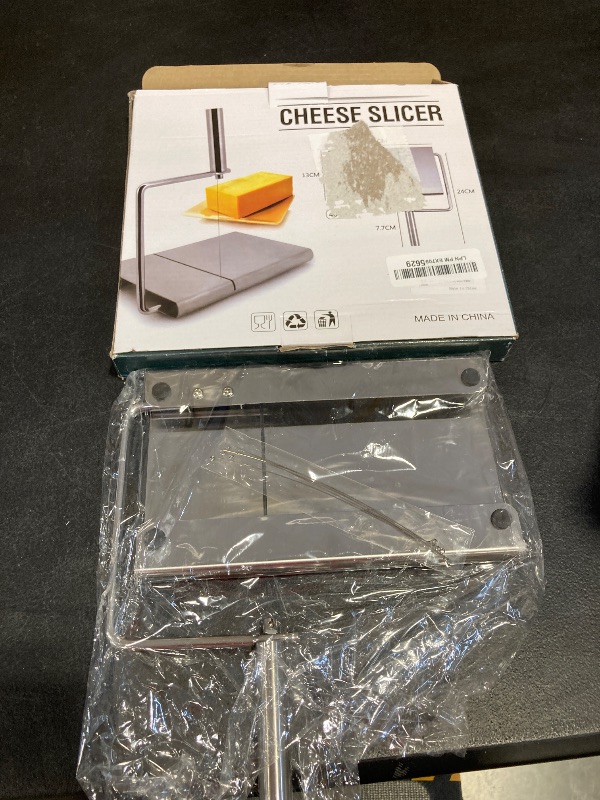 Photo 1 of Wire Cheese Slicer, Stainless Steel Block Cheese Cutter Board for Block Cheese with Measuring Grids, Dishwasher Safe, with 5 Extra Wires