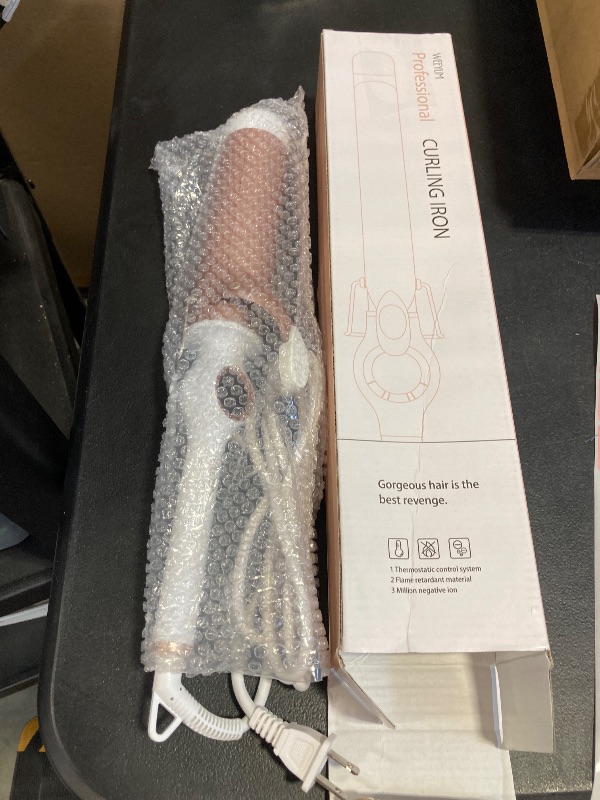 Photo 1 of Large Curling Iron 2 Inch Barrel, Long Barrel Curling Wand for Hair, Ceramic Tourmaline Hair Styling Tool, Double Voltage, White