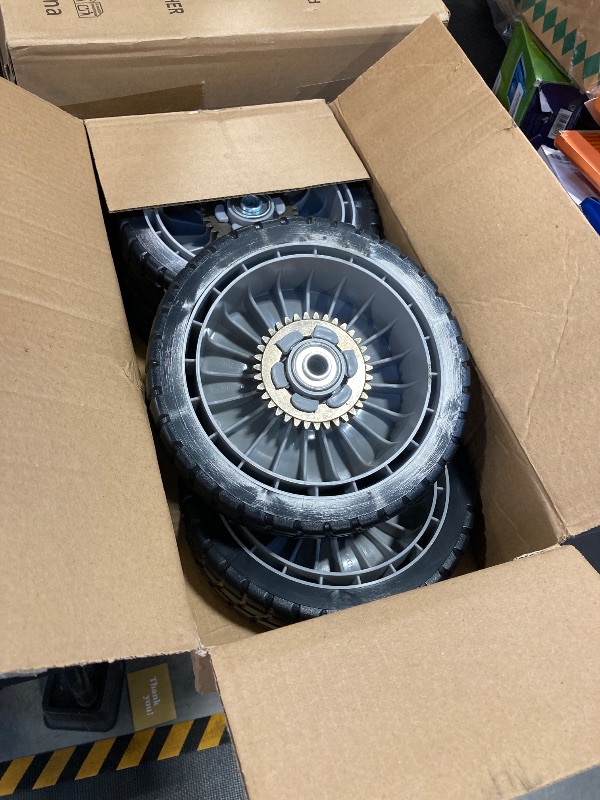 Photo 1 of (4 Pack) Lawn Mower Wheels Kit Compatible with Honda HRR216 HRS216 HRT216 Walk Behind Lawn Mower - 2 Rear Wheels Replaces 42710-VE2-M02ZE + 2 Front Wheels Replace for 44710-VL0-L02ZB