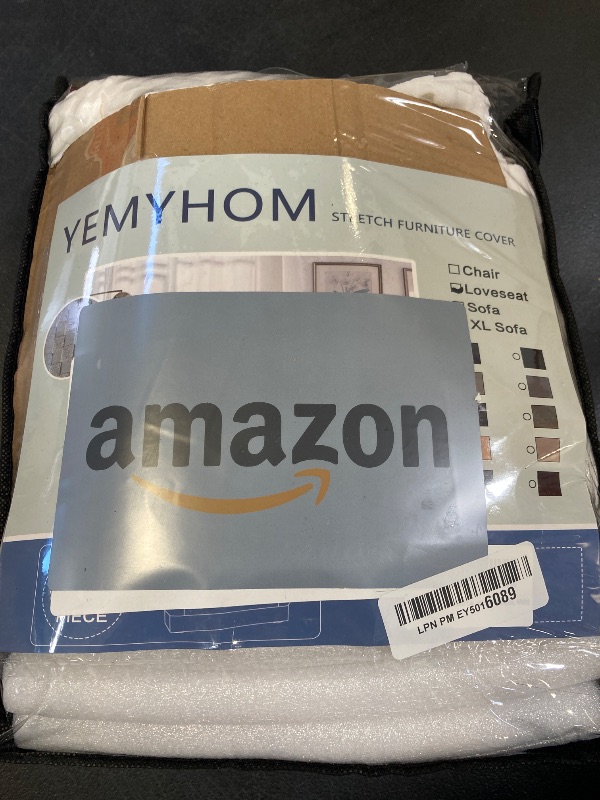 Photo 1 of YEMYHOM Couch Cover Latest Jacquard Design High Stretch Sofa Covers for 2 Cushion Couch, Pet Dog Cat Proof Loveseat Slipcover Non Slip Magic Elastic Furniture Protector (Medium, White)