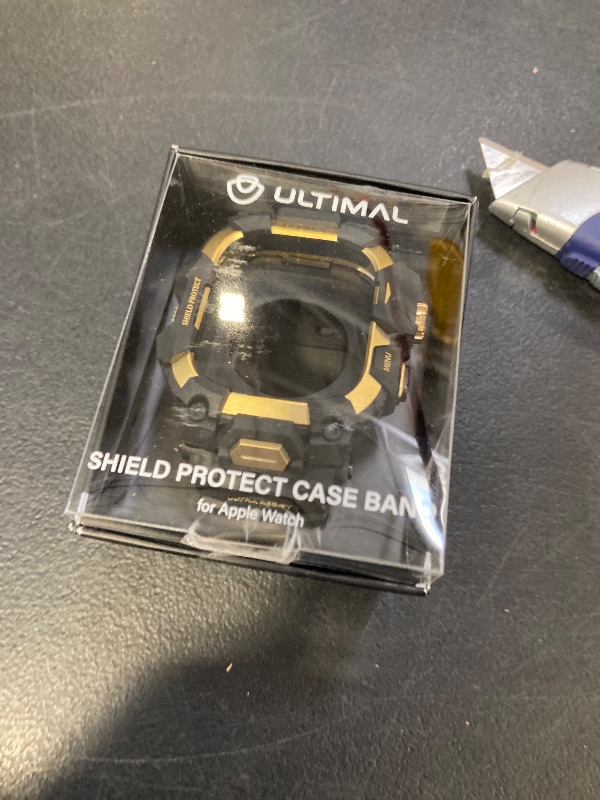 Photo 1 of ULTIMAL Rugged Case with Band for Apple Watch 49mm,Compatible with Apple Watch Ultra/Ultra 2, Military Grade Shockproof Bumper Cover for iWatch Tactical Band Men (49mm,Gold)