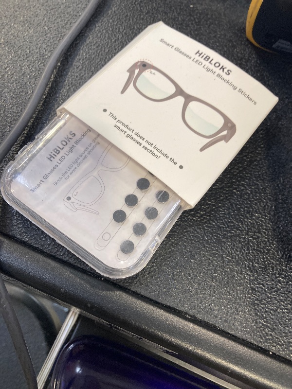 Photo 1 of HiBloks LED Light Blocking Stickers Compatible with Ray-Ban Meta Wayfarer/Skyler/Headliner Smart Glasses Accessories, Low-Tack Restickable Blackout LED Light Covers Sticker