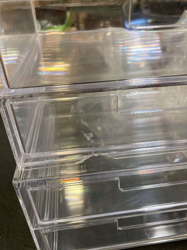 Photo 1 of STORi Chloe Space-Saving Clear Drawer Organizer (4 Wide Drawers) Sort Office, Kitchen, Beauty Supplies, Makeup, Pens, Jewelry, Stationary, Made in USA