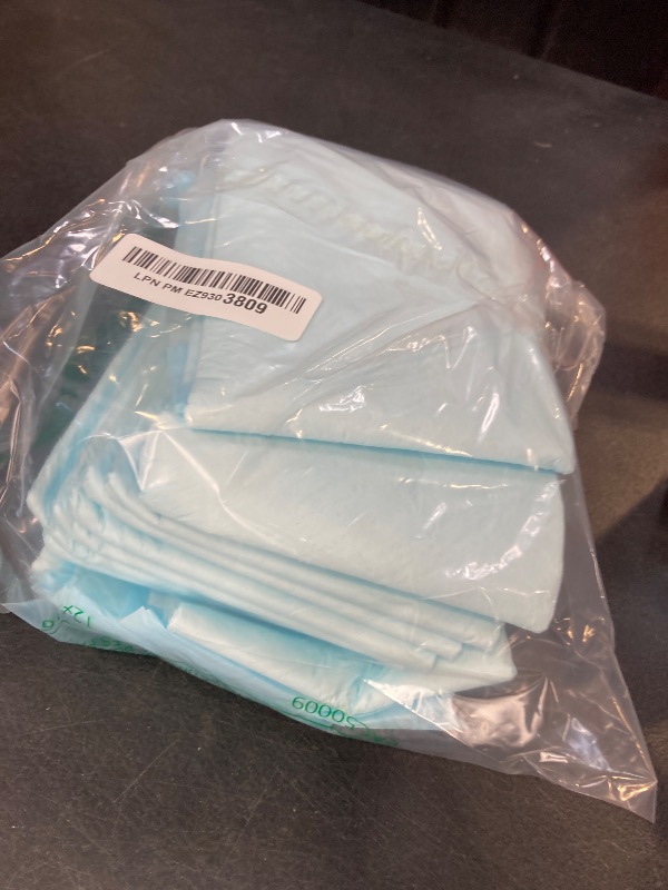 Photo 1 of Amazon Basics Dog and Puppy Pee Pads, 5-Layer Leak-Proof Super Absorbent, Quick-Dry Surface, Potty Training, Regular (22x22"), 15 Count, Blue & White