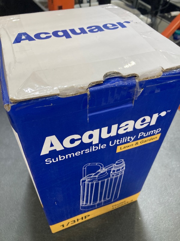 Photo 1 of Acquaer 1/3 HP Automatic Submersible Water Pump, 115V Sump Pump with 3/4” Garden Hose Check Valve Adapter,2160 GPH High Flow Water Removal for Swimming Pool Cover Hot Tubs Flooded House Basement